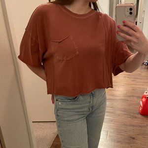 We The Free Honey Tee in Rust Free People Crop Size XS